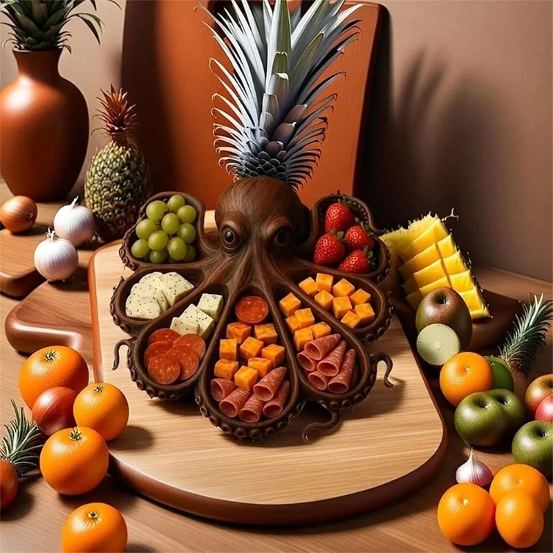 Деревянный сервировочный подно – обзор и цена Food Snacks Items